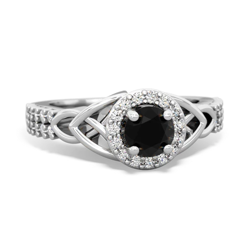 Black Onyx Celtic Knot Halo Genuine Black Onyx ring Ring