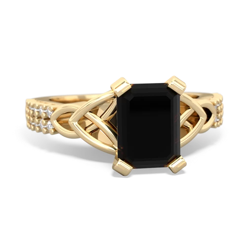 Black Onyx Celtic Knot Engagement Genuine Black Onyx ring Ring