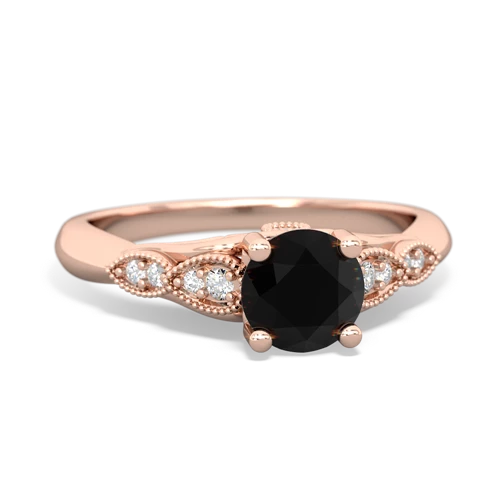 onyx filigree milgrain ring