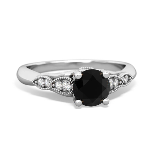 onyx filigree milgrain ring