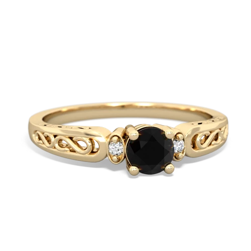 Black Onyx filligree Scroll Genuine Black Onyx ring Ring