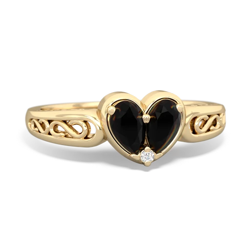 Black Onyx filligree Heart Genuine Black Onyx ring Ring