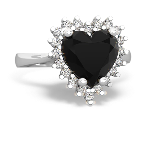 onyx halo ring