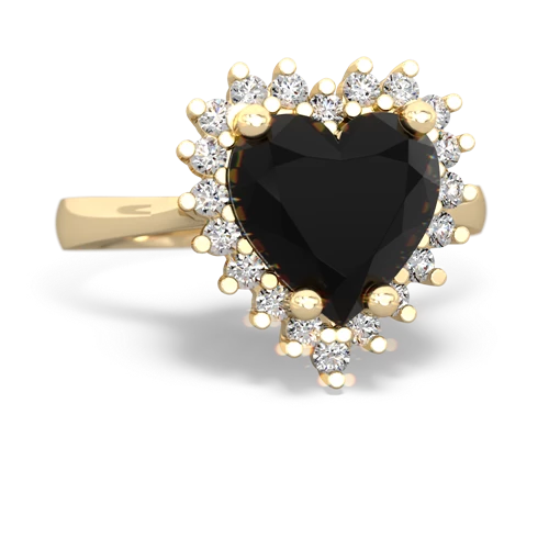 onyx halo ring