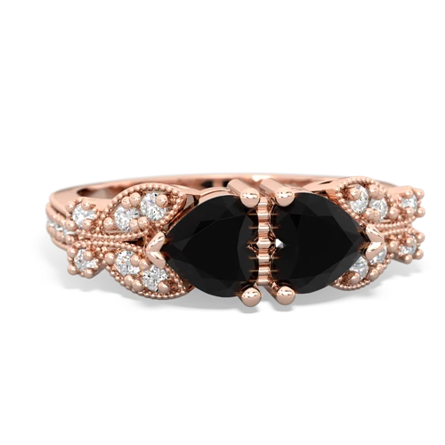 Black Onyx Diamond Butterflies Genuine Black Onyx ring Ring