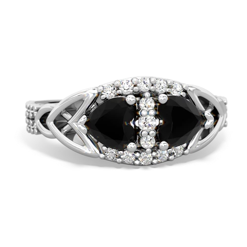 Black Onyx Celtic Knot Engagement Genuine Black Onyx ring Ring
