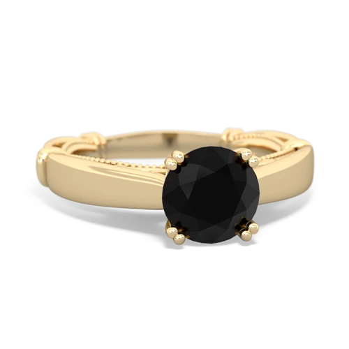 onyx ornate solitaire ring