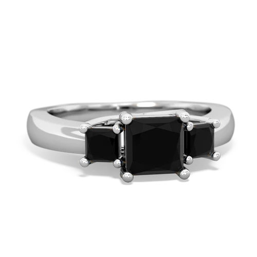 Black Onyx Genuine Black Onyx with  and  Three Stone Trellis ring Ring