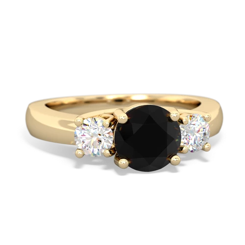 Black Onyx Three Stone Trellis Genuine Black Onyx ring Ring