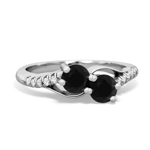 onyx two stone infinity ring