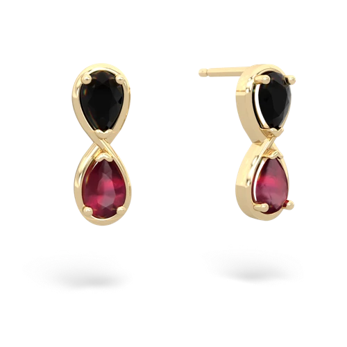 onyx-ruby infinity earrings