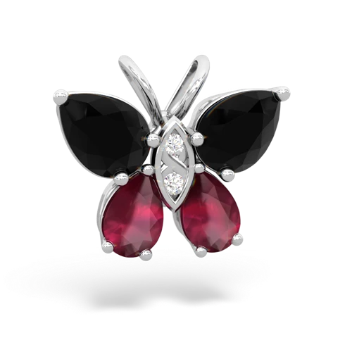 onyx-ruby butterfly pendant