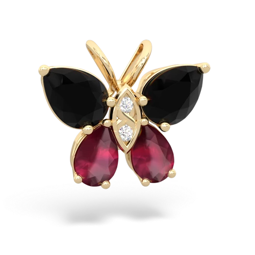 onyx-ruby butterfly pendant