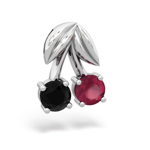onyx-ruby cherries pendant