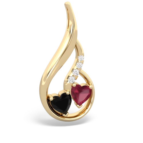 onyx-ruby keepsake swirl pendant