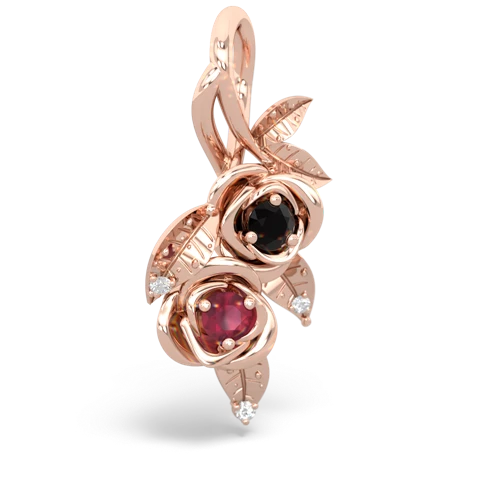 onyx-ruby rose vine pendant