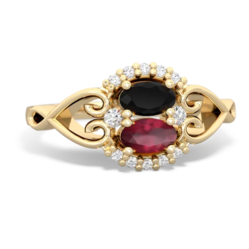 onyx-ruby antique keepsake ring