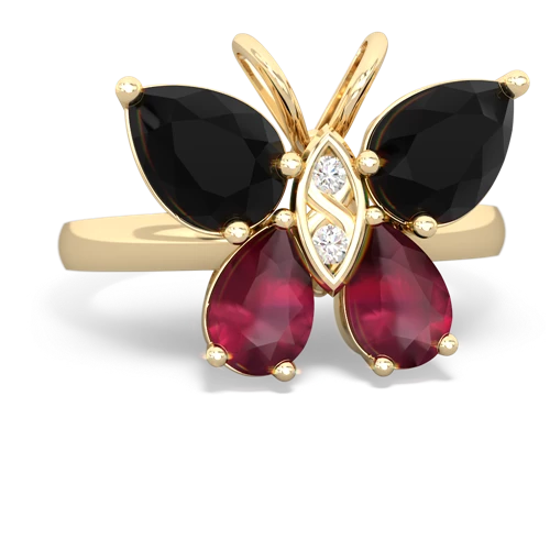 onyx-ruby butterfly ring