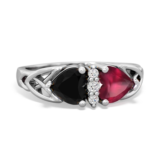 onyx-ruby celtic ring