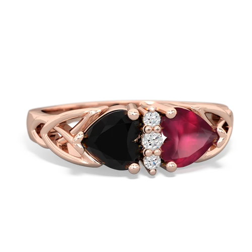 onyx-ruby celtic ring