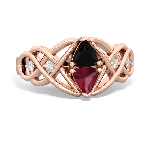 onyx-ruby celtic knot ring