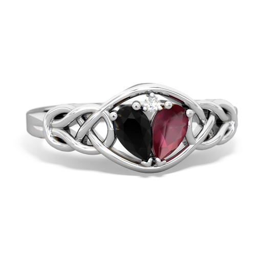 onyx-ruby celtic knot ring