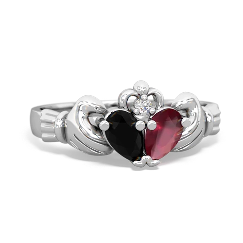 onyx-ruby claddagh ring