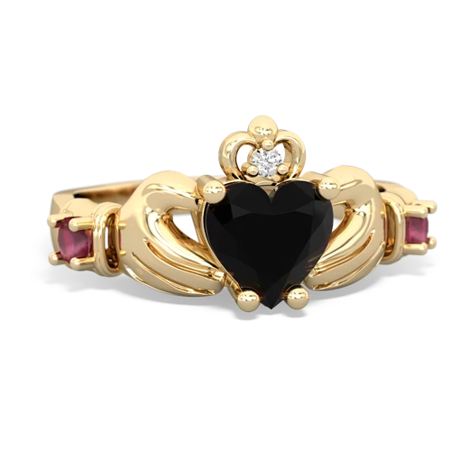 onyx-ruby claddagh ring