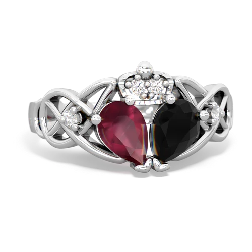 onyx-ruby claddagh ring