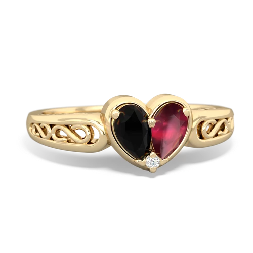 onyx-ruby filligree ring