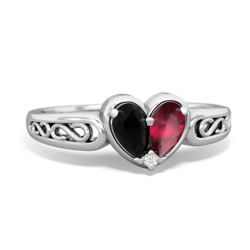onyx-ruby filligree ring