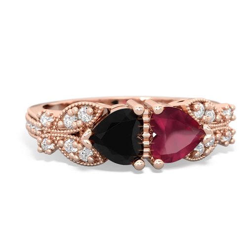 onyx-ruby keepsake butterfly ring