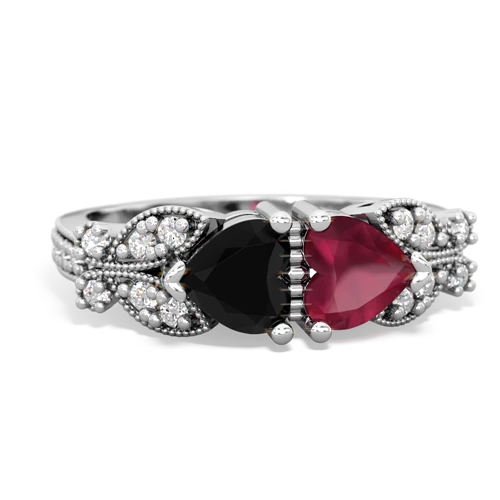 onyx-ruby keepsake butterfly ring