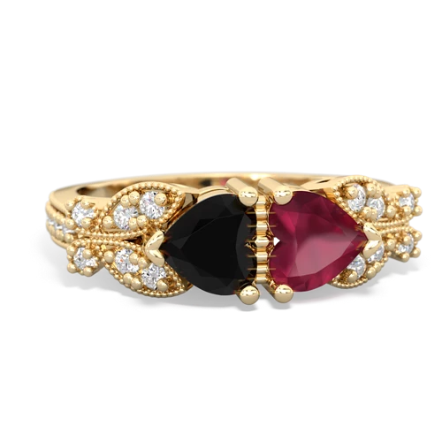 onyx-ruby keepsake butterfly ring