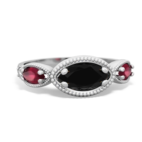 onyx-ruby milgrain marquise ring