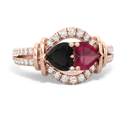 onyx-ruby pave keepsake ring