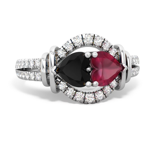 onyx-ruby pave keepsake ring