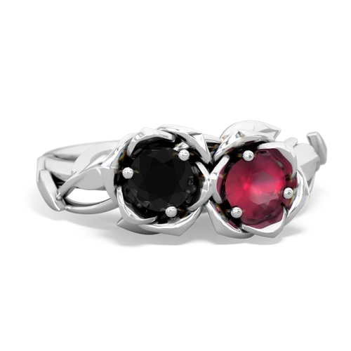 onyx-ruby roses ring