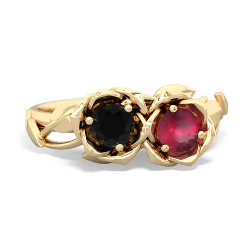 onyx-ruby roses ring