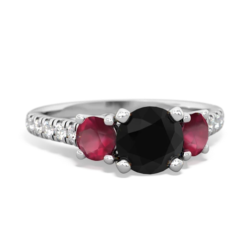 Black Onyx Genuine Black Onyx with Genuine Ruby and Genuine Ruby Pave Trellis ring Ring