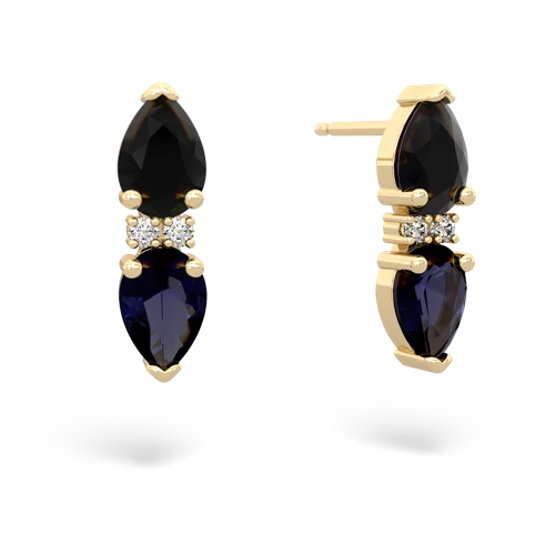 onyx-sapphire bowtie earrings