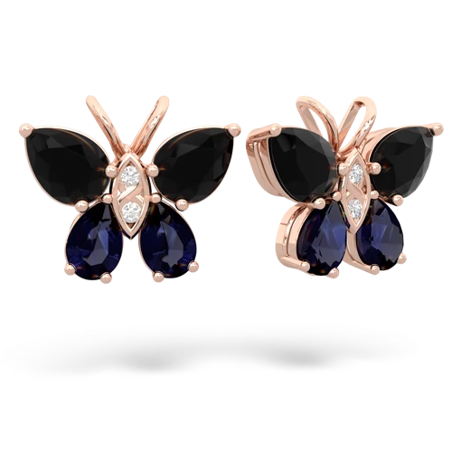 onyx-sapphire butterfly earrings