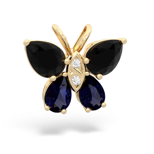 onyx-sapphire butterfly pendant