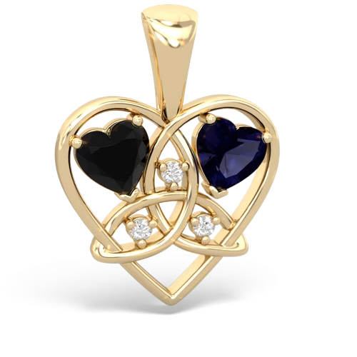 Black Onyx Genuine Black Onyx with Genuine Sapphire Celtic Trinity Heart pendant Pendant