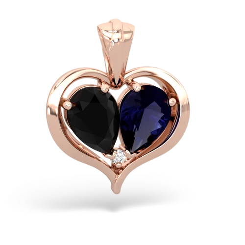 Black Onyx Genuine Black Onyx with Genuine Sapphire Two Become One pendant Pendant
