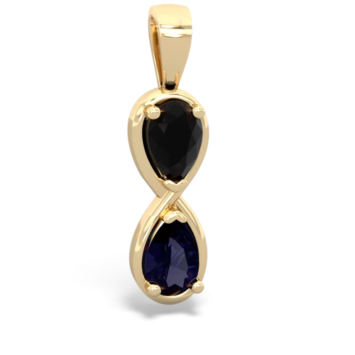 Black Onyx Genuine Black Onyx with Genuine Sapphire Infinity pendant Pendant