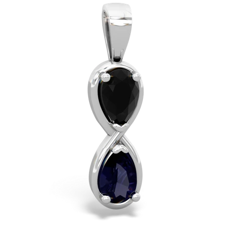 onyx-sapphire infinity pendant