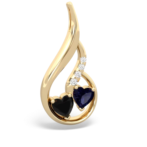 onyx-sapphire keepsake swirl pendant