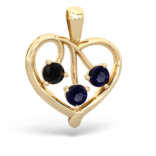 onyx-sapphire love heart pendant