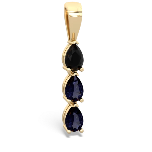 Black Onyx Genuine Black Onyx with Genuine Sapphire and Genuine Ruby Three Stone pendant Pendant